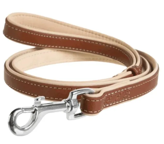 Waudog brun læder førerline