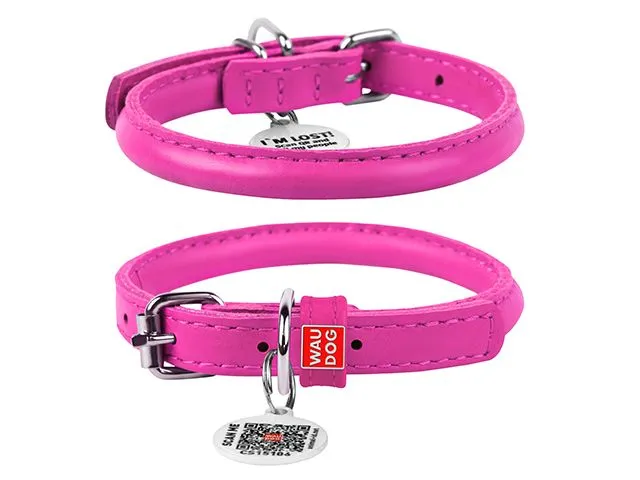 Waudog Rundsyet soft læder halsbånd